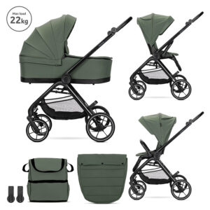 Lorelli Premium Д.КОЛИЧКА VENICE GREEN 2в1 до 22 кг с кош за новор