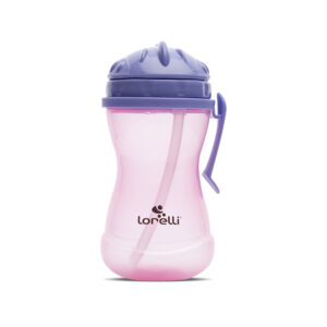 Baby Care СПОРТНА БУТИЛКА С ДРЪЖКA PURPLE/PINK и сламка
