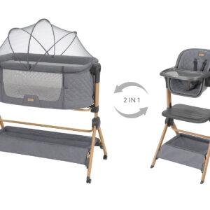 Kikkaboo 2в1 Мини кошара + Стол за хранене Sleat Me Grey