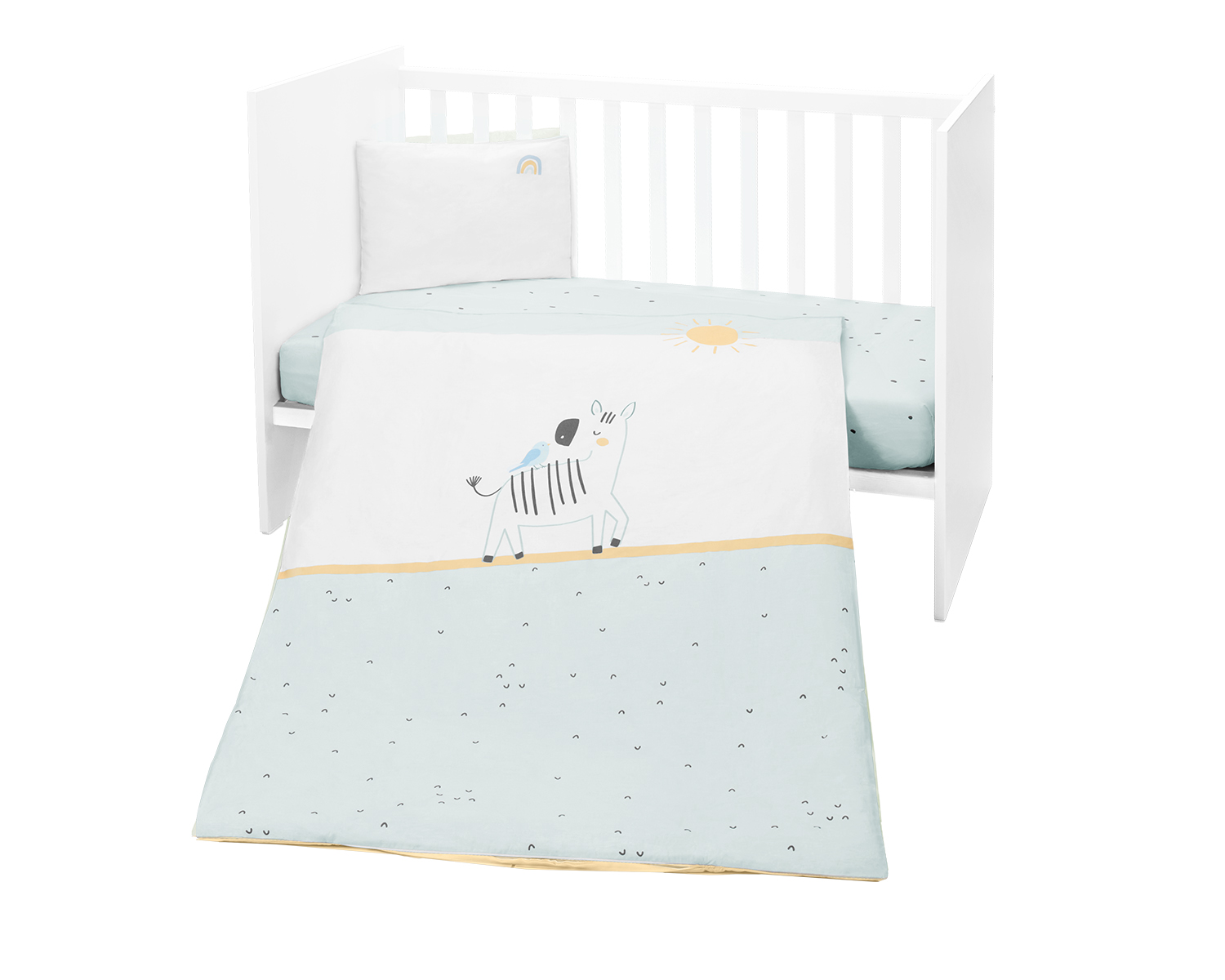 Kikkaboo Бебешки спален комплект 2 части EU style 60/120 Stripy Friends - Image 10