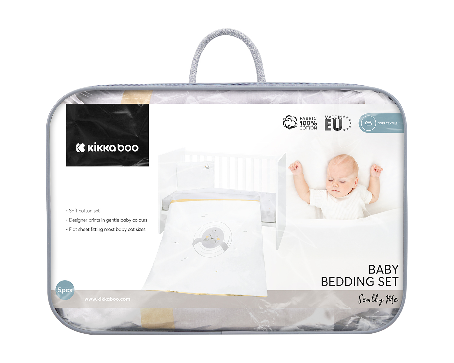 Kikkaboo Бебешки спален комплект 2 части EU style 60/120 Seally Me - Image 6