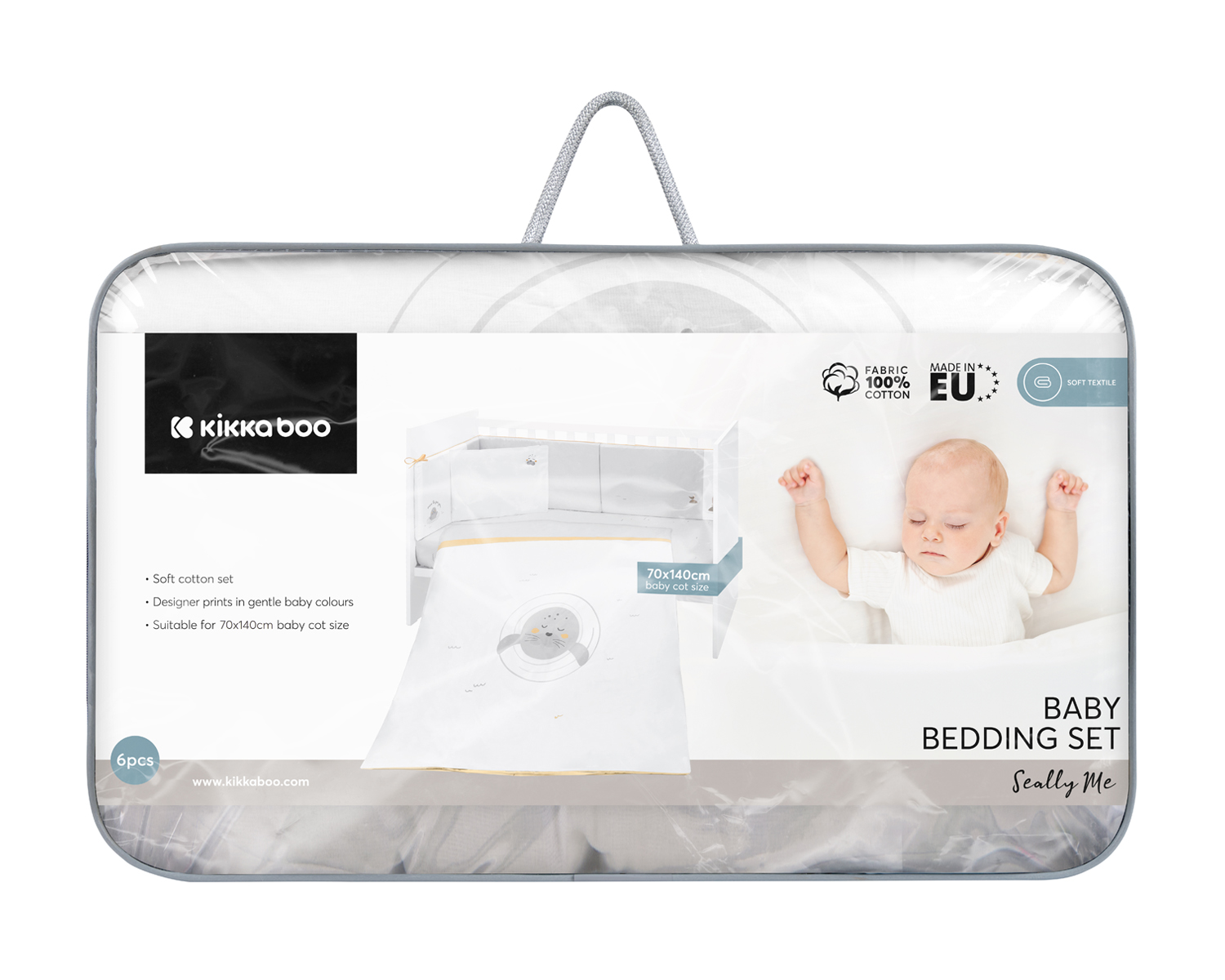 Kikkaboo Бебешки спален комплект 2 части EU style 60/120 Seally Me - Image 8
