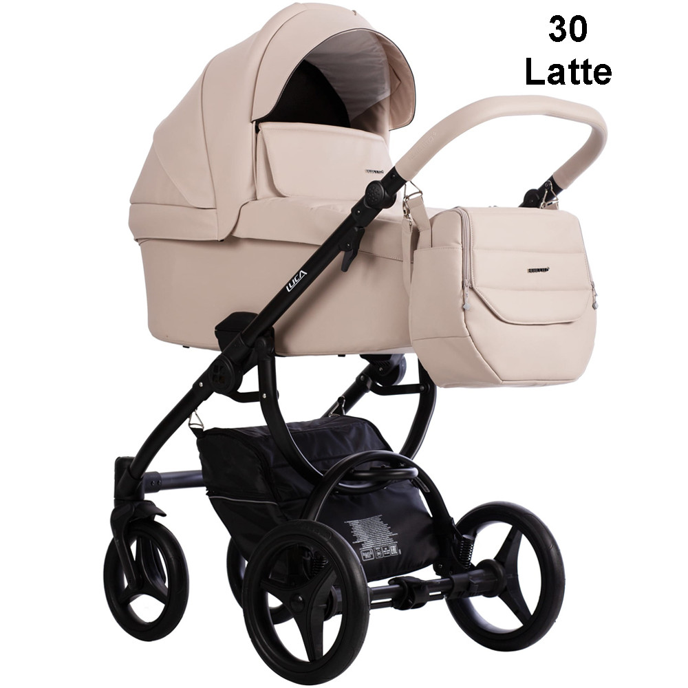 Бебешка количка 2в1 Bebetto Luca Pro - еко кожа 30 LATTE
