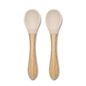 NATURAL СИЛИКОНОВИ ЛЪЖИЧКИ С БАМБУК 2БР NATURAL BEIGE