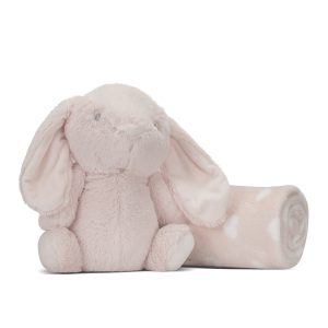 Lorelli Classic NAPPY ОДЕЯЛО ПРАСКОВЕНО РОЗОВО СЪС ЗАЙЧЕ
