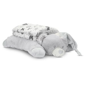 Lorelli Classic POFFY DUO БЯЛО ОДЕЯЛО С ВЪЗГЛАВНИЧКА СИВО МЕЧЕ