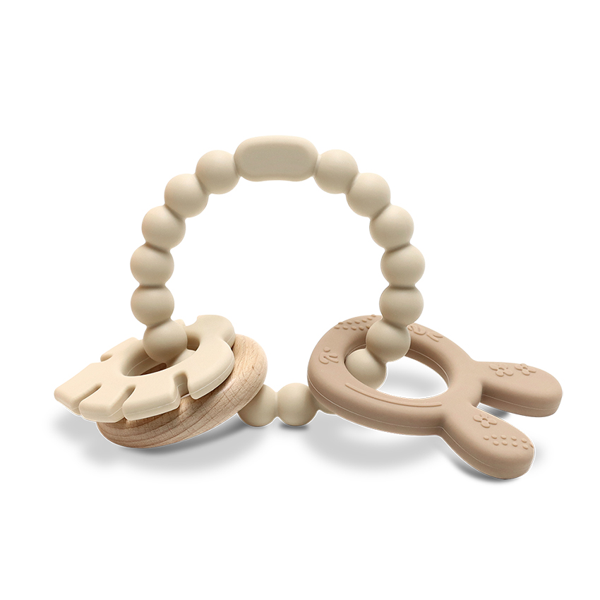 СИЛИКОНОВА ГРИЗАЛКА С БУК ЗАЙЧЕ NATURAL BEIGE - Image 2