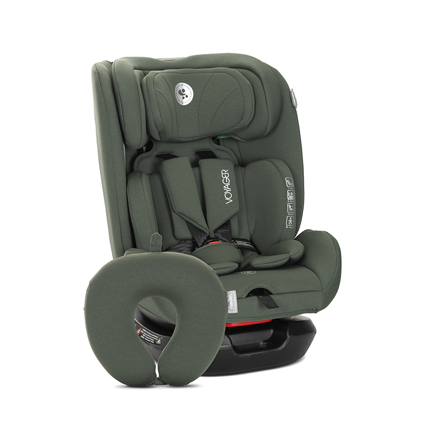 СТОЛ ЗА КОЛА VOYAGER GREEN i-Size 40-150 CM+ВЪЗГЛА