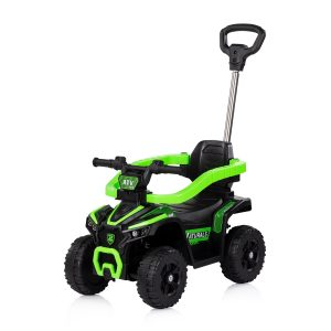 Количка за яздене с дръжка "ATV" зелена