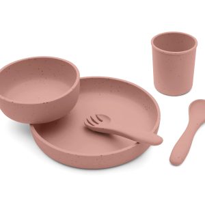 Kikkaboo Сет за хранене 5 части Platinum Silicone Blush