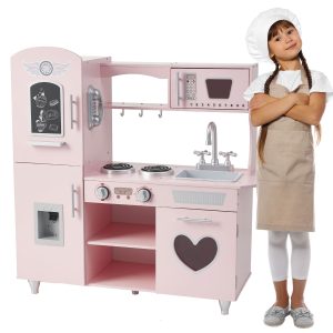 Moni Toys Дървена Kухня розова 7268
