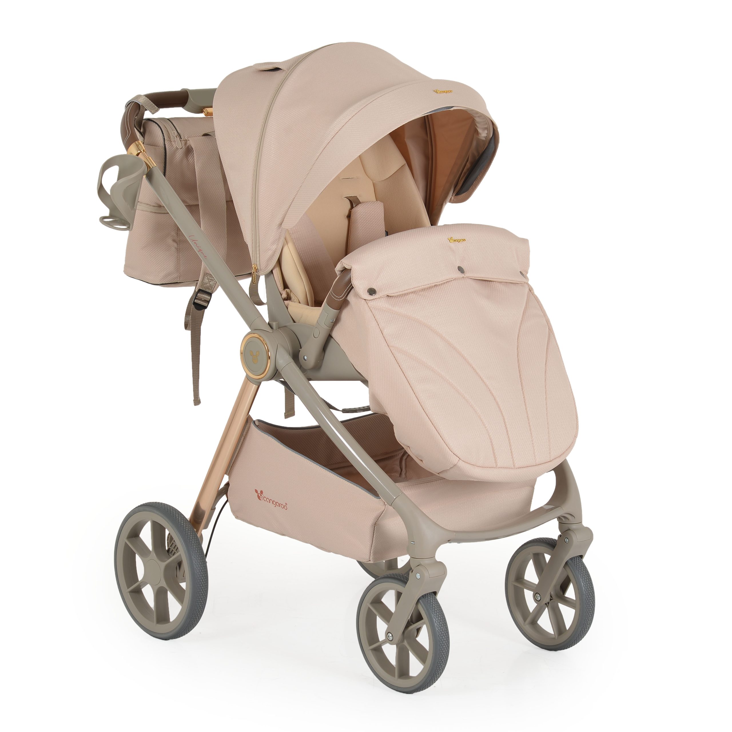 Cangaroo Комбинирана количка 3 в 1 Unique Macadamia-Beige