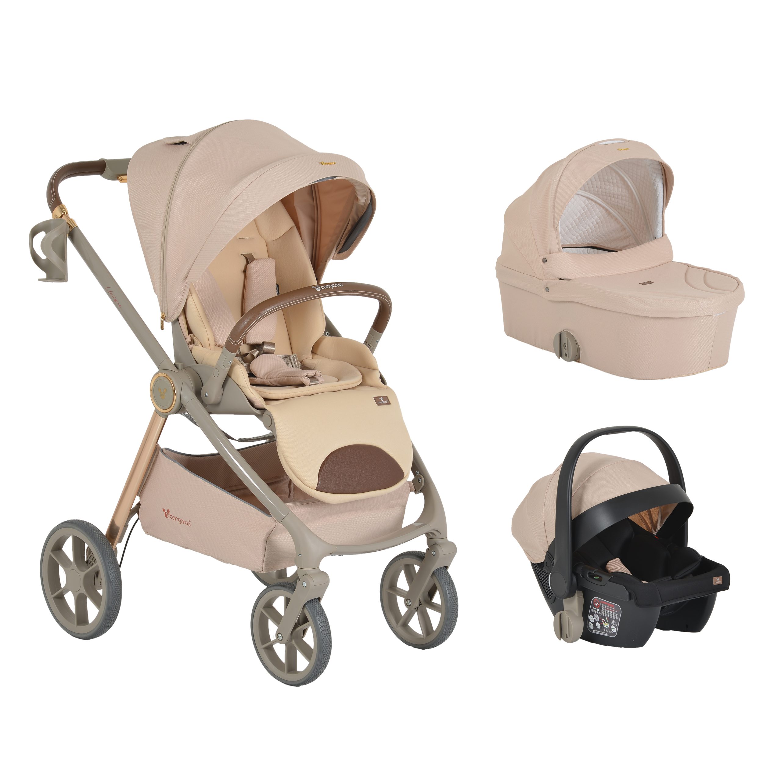 Cangaroo Комбинирана количка 3 в 1 Unique Macadamia-Beige - Image 3