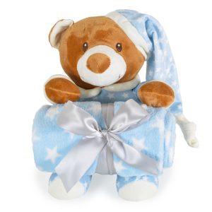 Cangaroo Одеяло 90/75 cm с играчка Addie Bear син