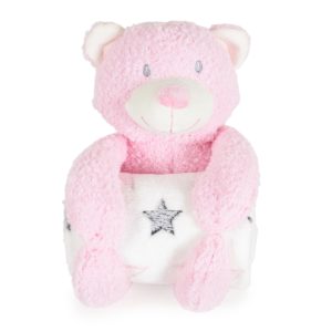 Cangaroo Одеяло 90/75 cm с играчка Rory Bear розов