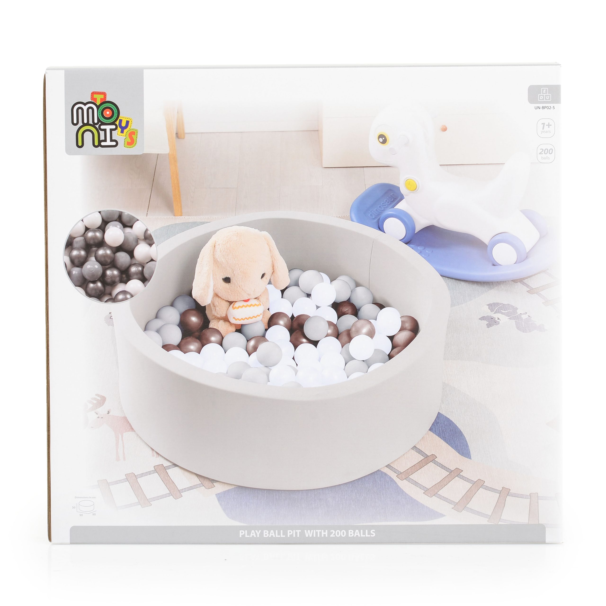 Moni Toys Басейн с 200 топки BP02-5 сив - Image 4