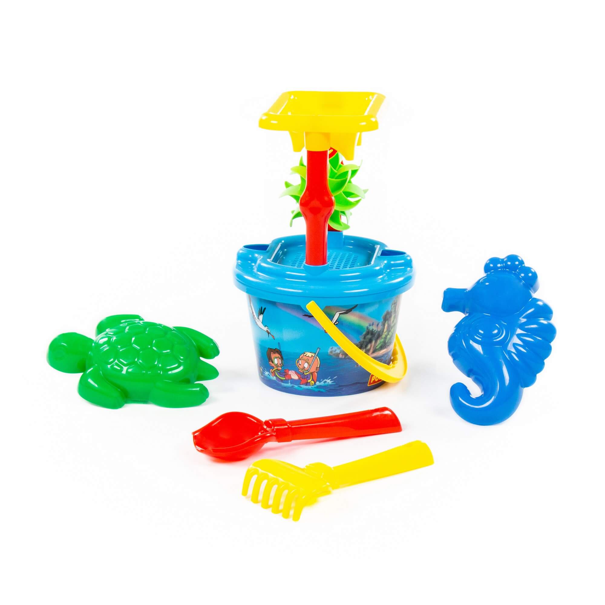 Polesie Toys Плажен комплект с мелница (7 части) 35769 син - Image 2
