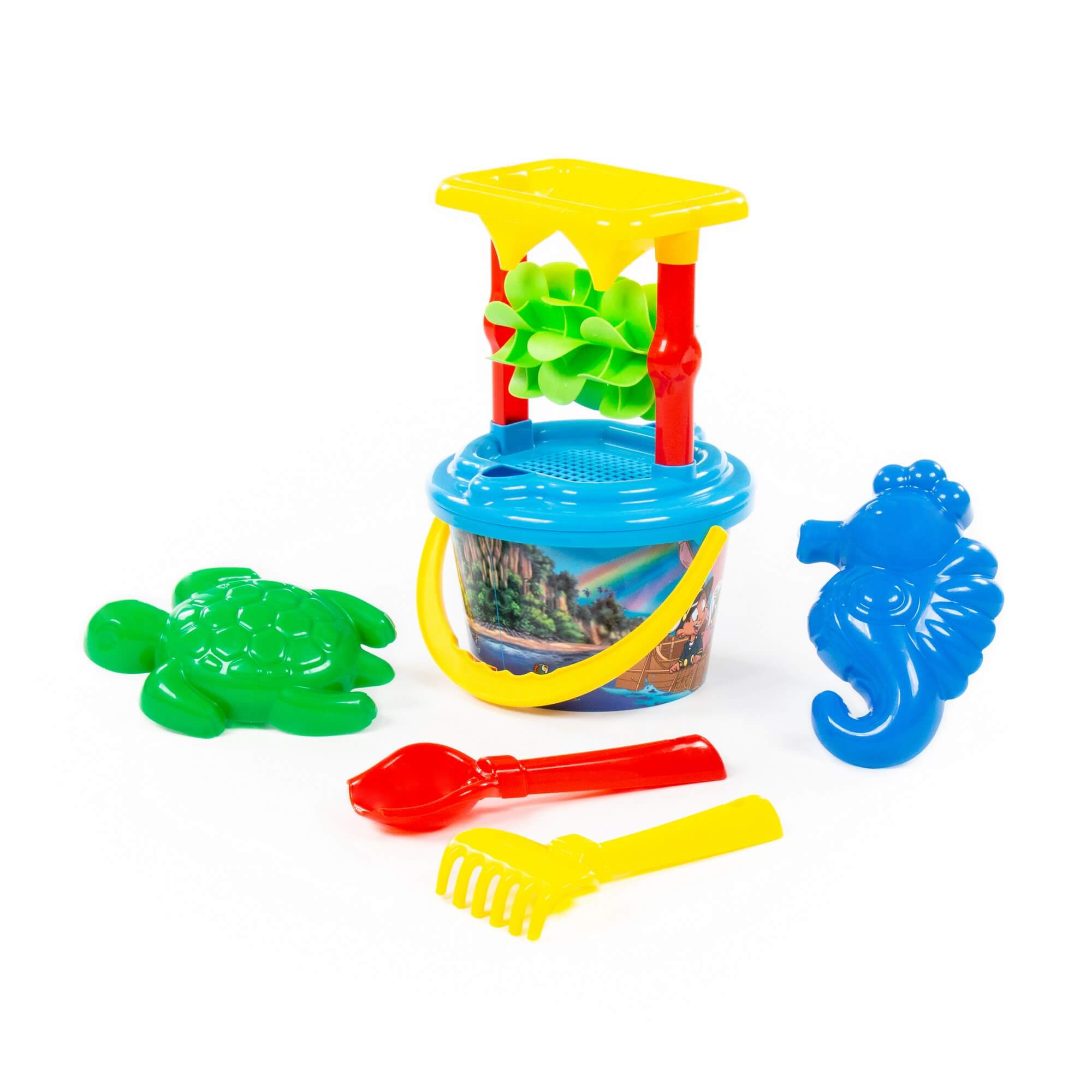 Polesie Toys Плажен комплект с мелница (7 части) 35769 син - Image 3