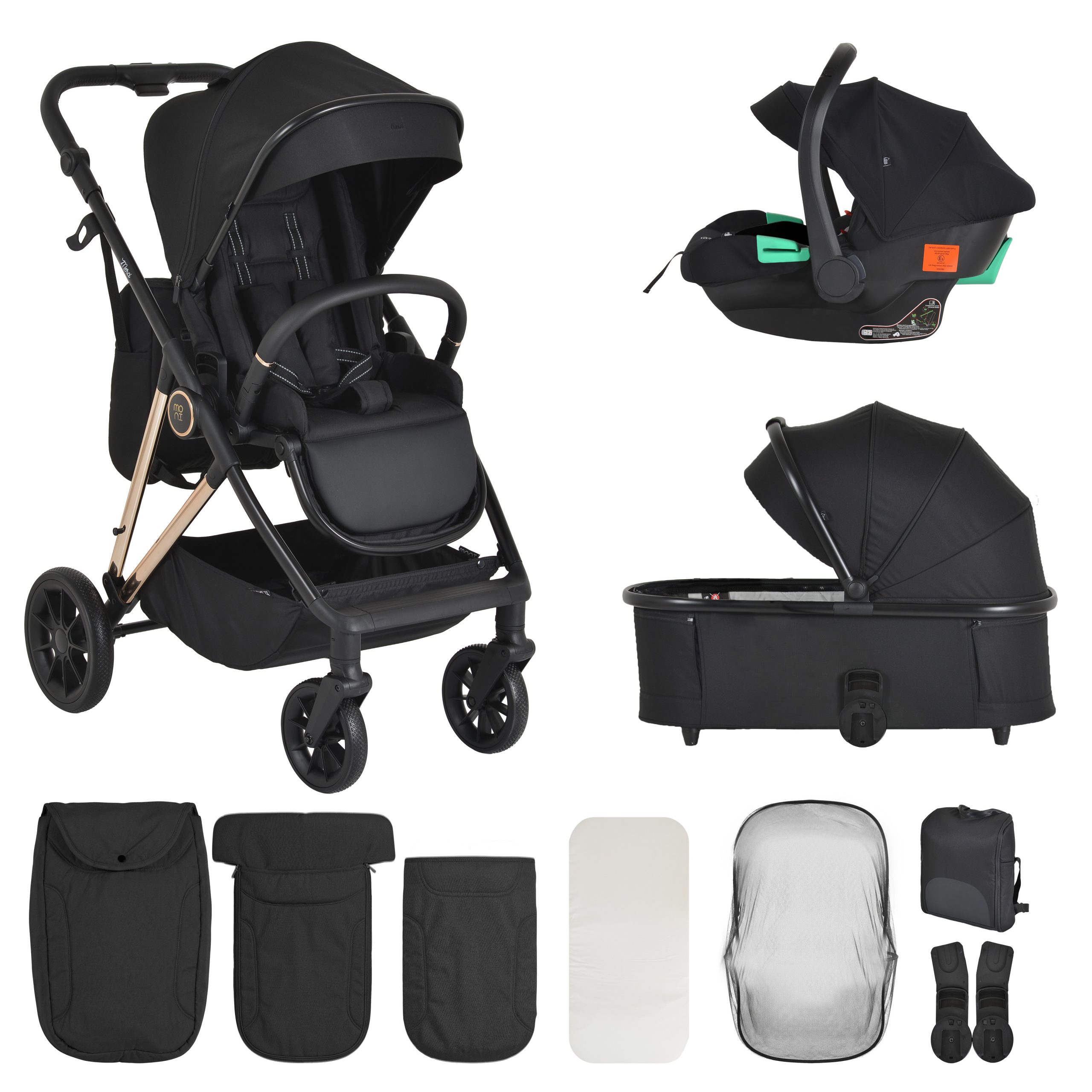 Moni Комбинирана количка Merci 3 in 1 Onyx-Black - Image 2