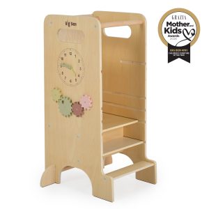 Moni Toys Дървена обучителна кула 4 в 1 Big Ben