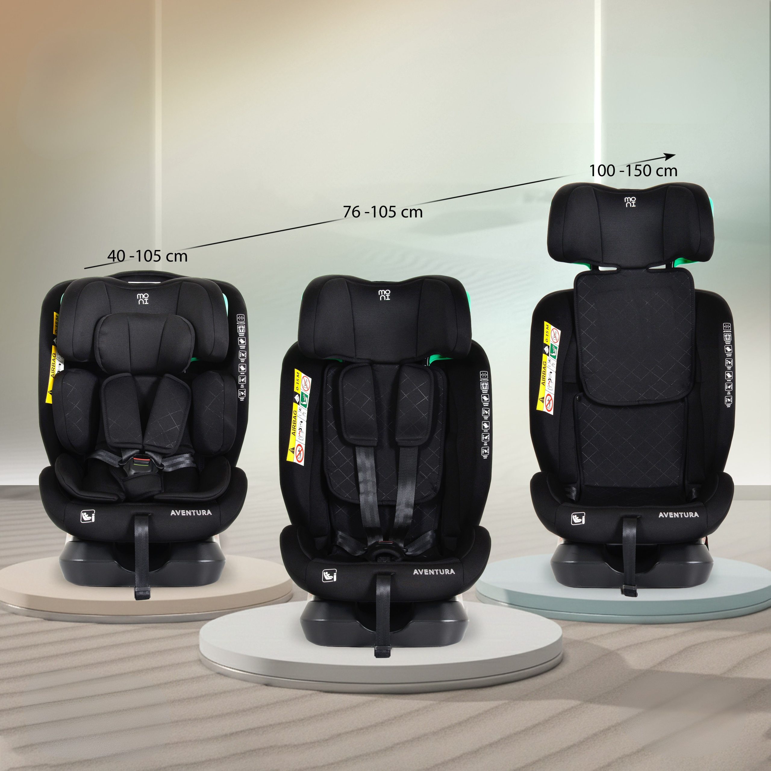 Moni Стол за кола Aventura 40-150см-Black - Image 2