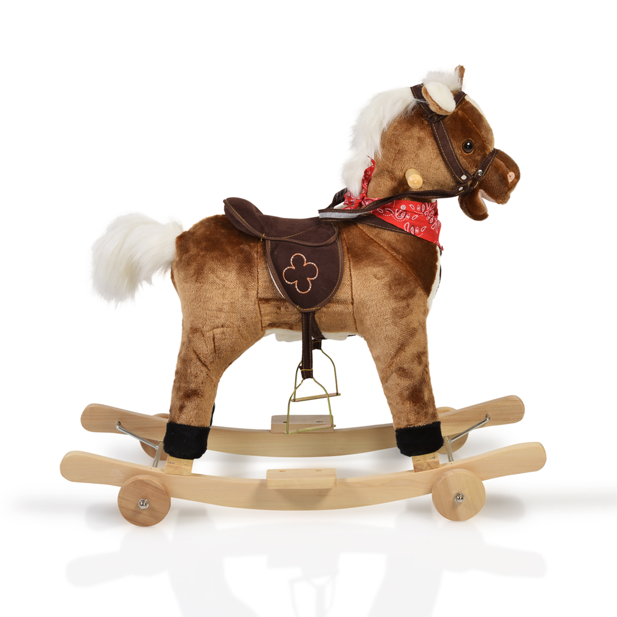 Moni Toys Люлка плюшена кон Chipper кафе колелца - Image 4