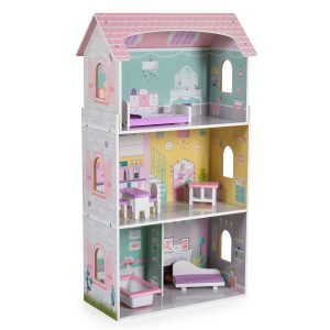 Moni Toys Дървена къща за кукли с обзавеждане Anna 4121