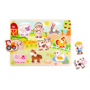 Tooky Toy Дървена образователна дъска Ферма TY858