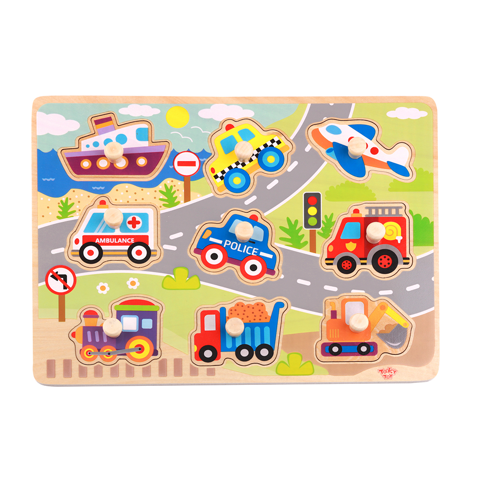 Tooky Toy Дървена образователна дъска превозни средства TY860 - Image 2