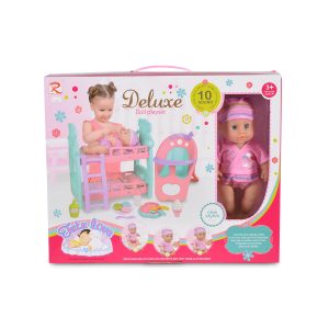 Tutu love Кукла 31 см пишкаща с легло и стол за хранене 8295