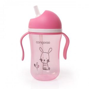 Cangaroo Чаша със силиконова сламка 300ML Bunny C0587 розов