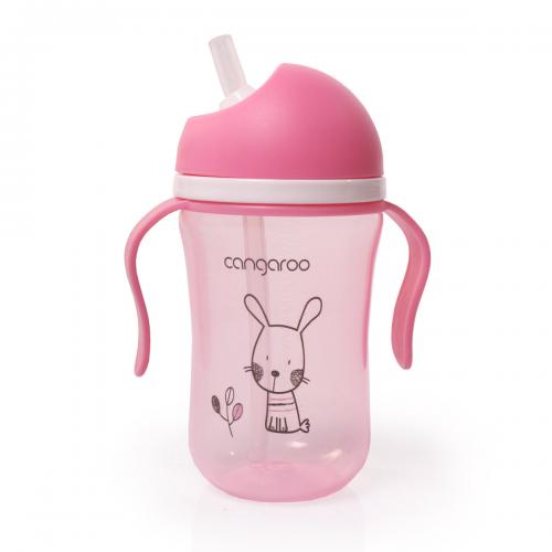 Cangaroo Чаша със силиконова сламка 300ML Bunny C0587 розов