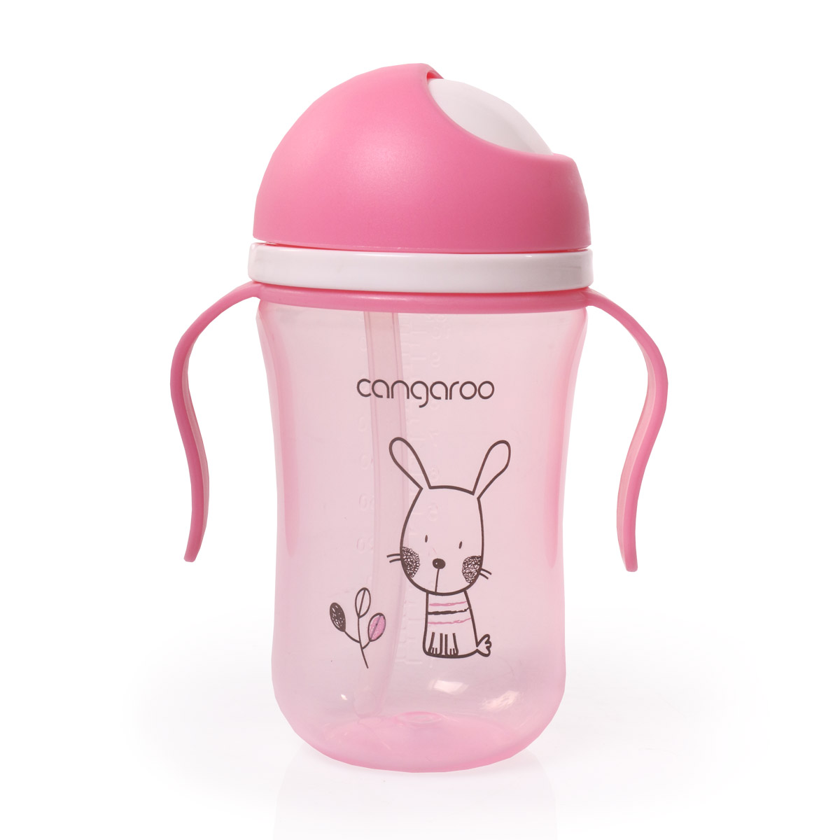 Cangaroo Чаша със силиконова сламка 300ML Bunny C0587 розов - Image 2