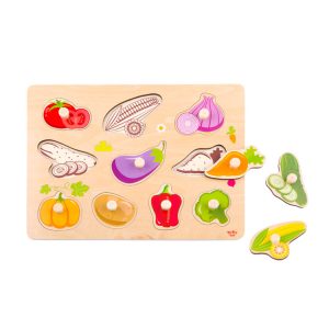 Tooky Toy Дървен пъзел с дръжки Зеленчуци TY855