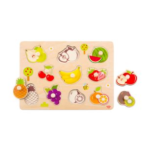 Tooky Toy Дървен пъзел с дръжки Плодове TY854
