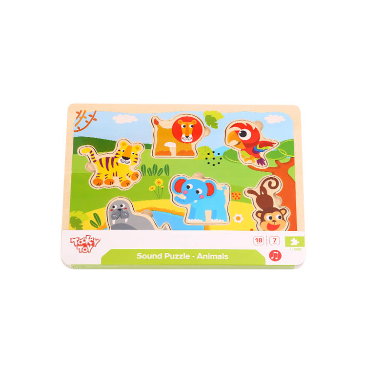 Tooky Toy Дървен музикален пъзел Животни TL065 - Image 2