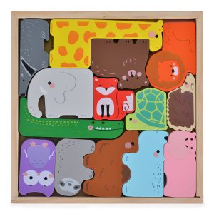 Moni Toys Дървен пъзел с животни 3002