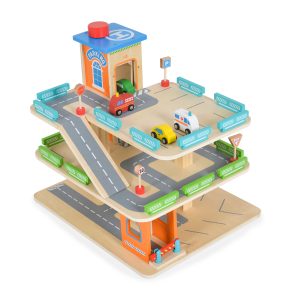 Moni Toys Дървен паркинг / гараж на три етажа 1085 - 25 части