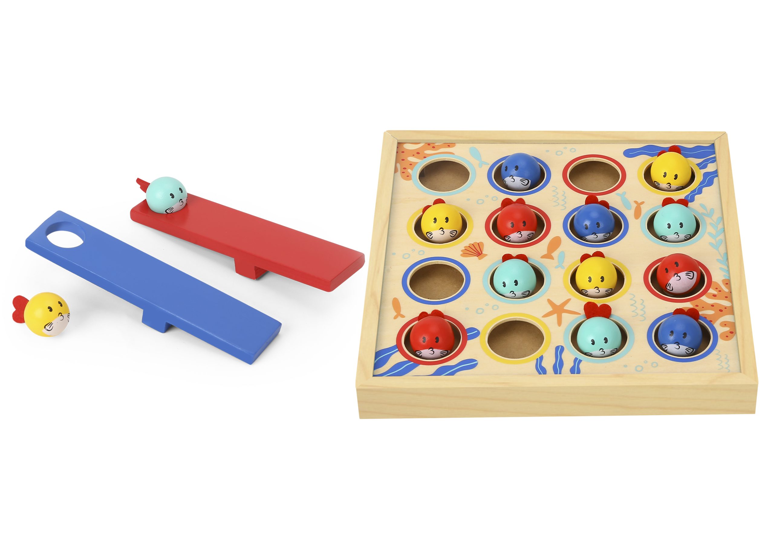 Tooky Toy Дървена игра Риболов TF980 19 части