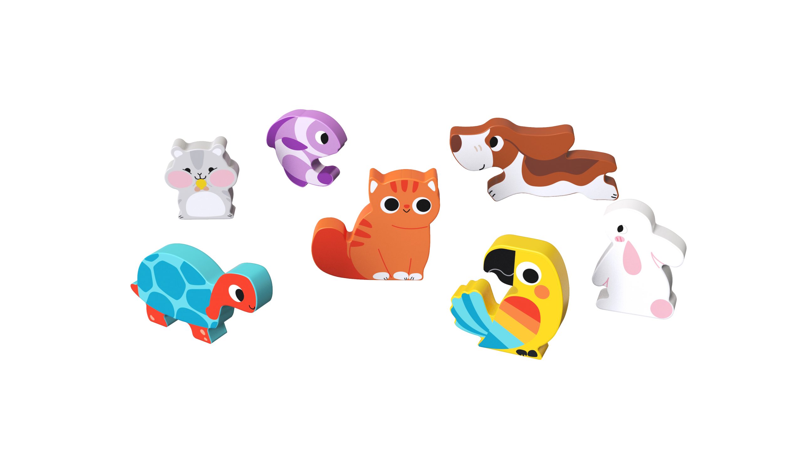 Tooky Toy Дървен пъзел 3D домашни любимци TH635 8 части - Image 3