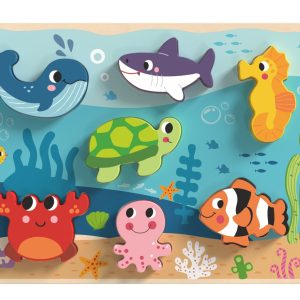 Tooky Toy Дървен пъзел 3D морско дъно TK265 8 части