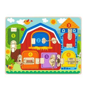 Tooky Toy Дървена активна дъска с ключалки TK044