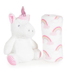Cangaroo Бебешко одеяло 90/75 cm с играчка Unicorn rainbow