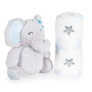 Cangaroo Бебешко одеяло 90/75 cm с играчка Elephant blue