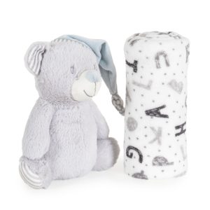 Cangaroo Бебешко одеяло 90/75 cm с играчка Grey bear