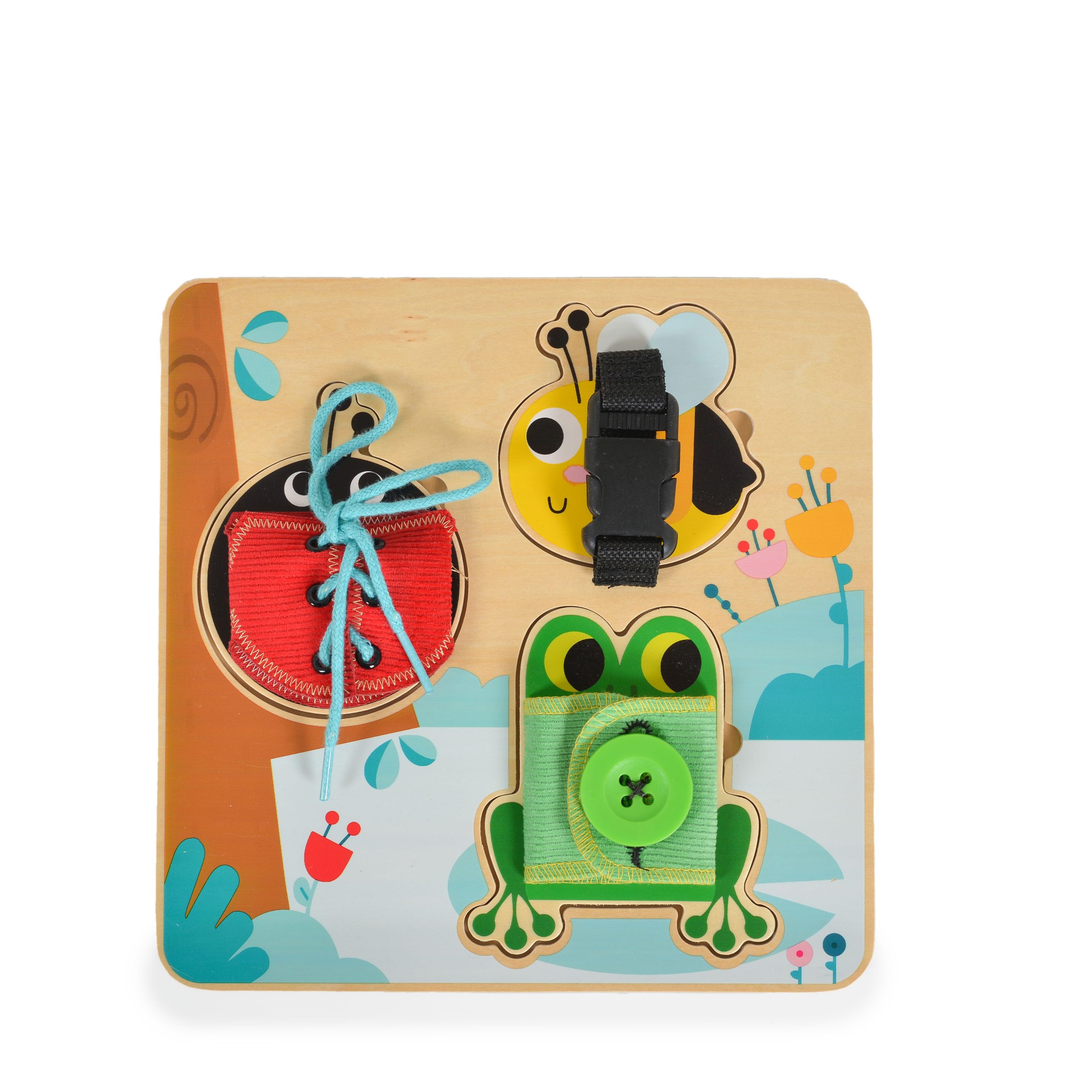 Tooky Toy Дървена активна дъска закопчалки TH942