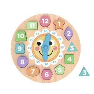 Tooky Toy Дървен пъзел 3D часовник TL675N