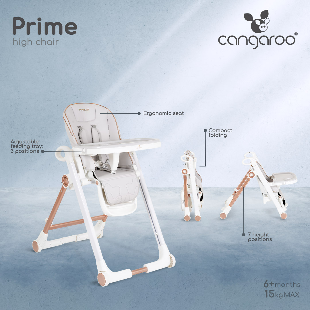 Cangaroo Детски стол за хранене Prime светлосив - Image 2