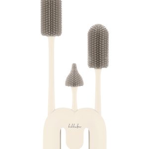 Kikkaboo Сет четки за шишета 3 бр с поставка Platinum Silicone Sand
