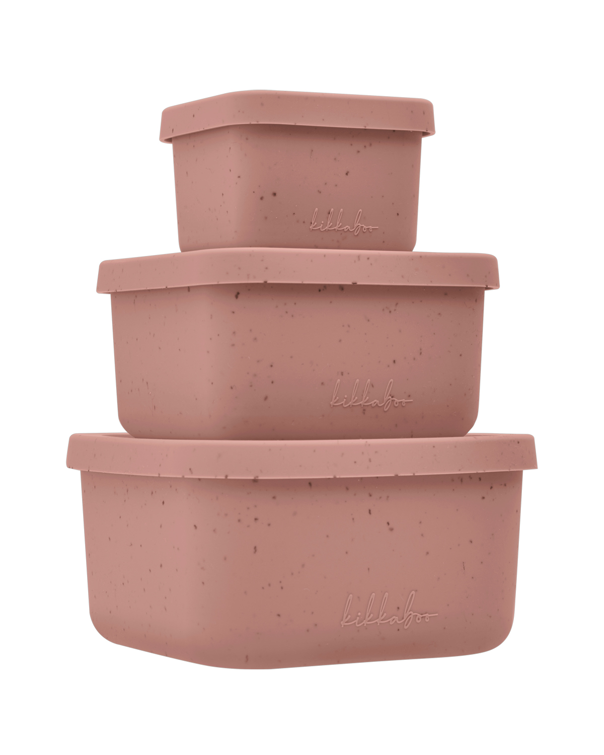 Kikkaboo Сет кутии за храна 3 бр Platinum Silicone Blush